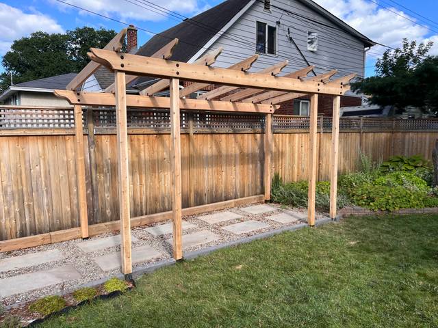 After, Deck and pergola