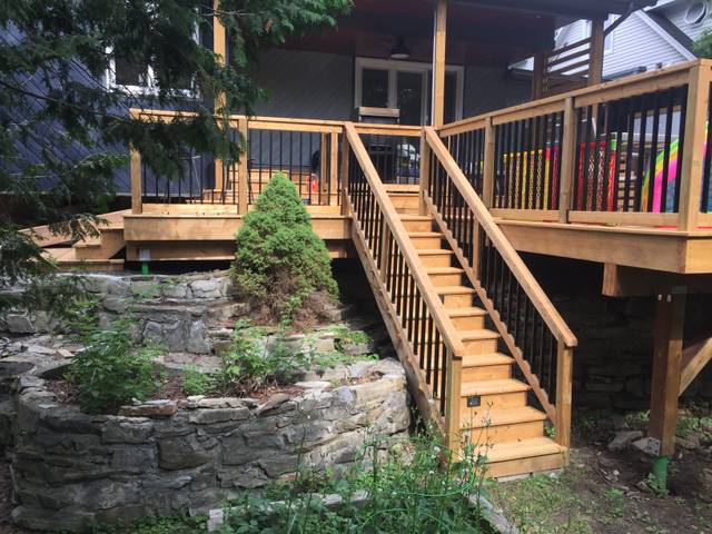 Deck, walkway and shed