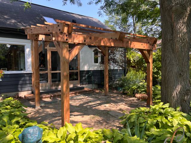 Pergola and steps
