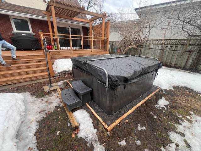 Before, Hot tub deck